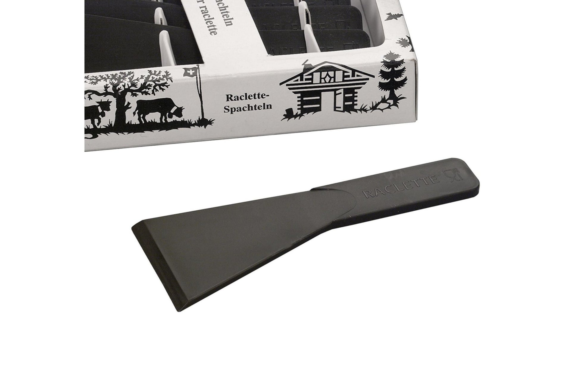Raclette - Spachtel Spatula 4 Stück, Schwarz - MEGART