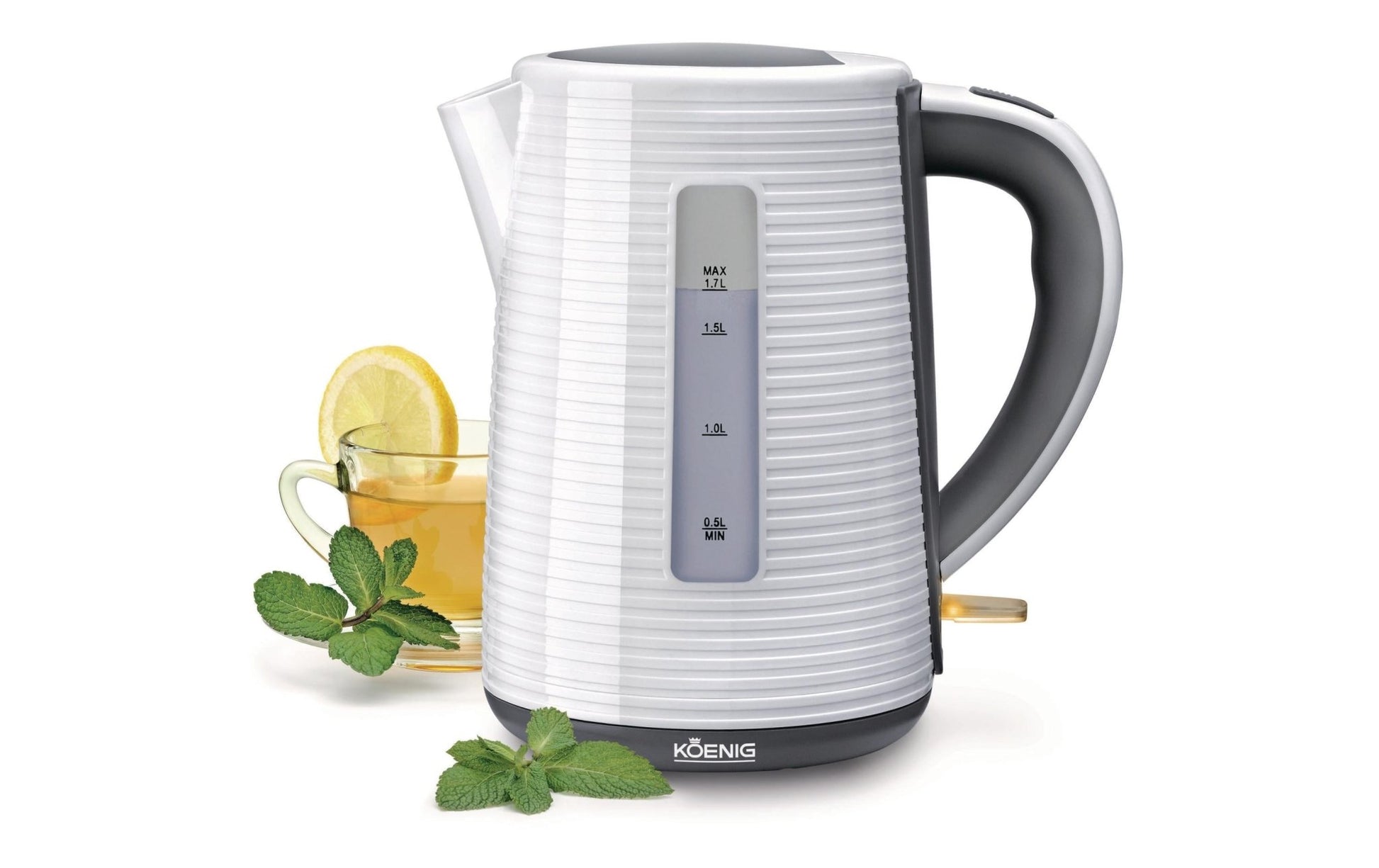 Wasserkocher Stripes 1.7 l, Anthrazit/Weiss - MEGART