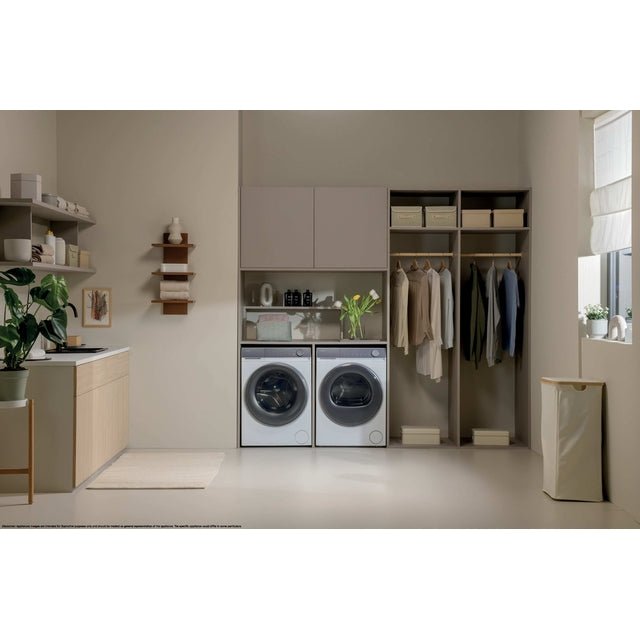Haier Waschturm X Serie 7 – Waschmaschine HW80 (8 kg, A) + Wärmepumpentrockner HD80 (8 kg, C) inkl. Verbindungsrahmen - MEGART