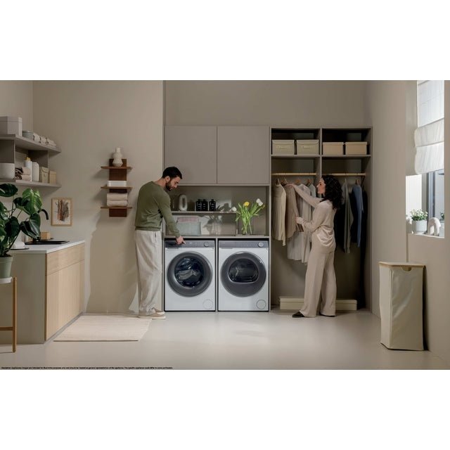 Haier Waschturm X Serie 7 – Waschmaschine HW80 (8 kg, A) + Wärmepumpentrockner HD80 (8 kg, C) inkl. Verbindungsrahmen - MEGART