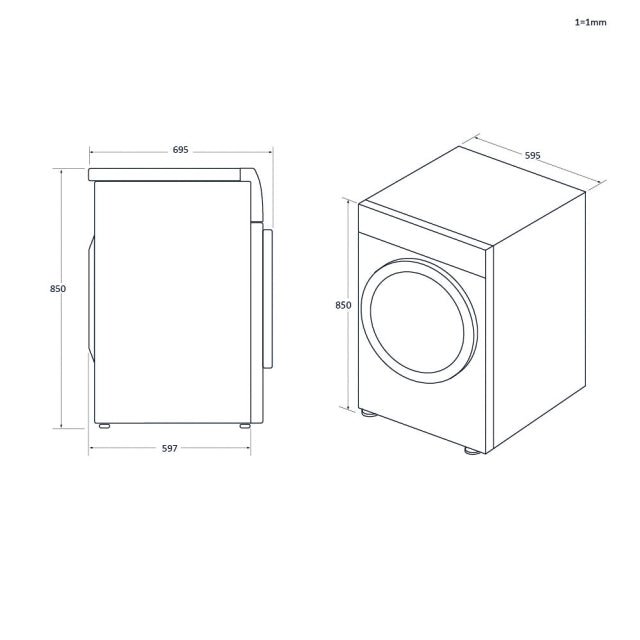 Haier HD90 - A3QCIGU1 Wäschetrockner Freistehend Frontlader 9 kg A+++ Weiss - MEGART