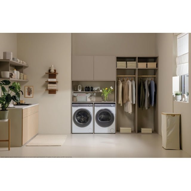 Haier Waschturm X Serie 7 – Waschmaschine HW80 (8 kg, A) + Wärmepumpentrockner HD80 (8 kg, C) inkl. Verbindungsrahmen - MEGART