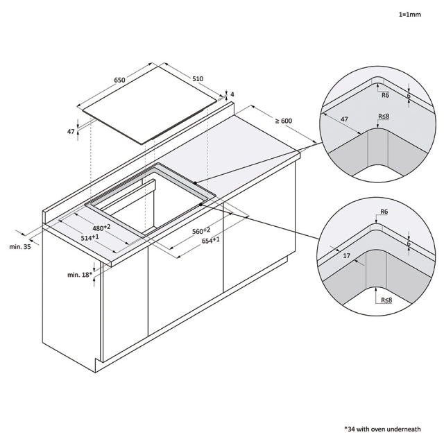 Haier HA2MTB58IWB1S Schwarz Integriert 65 cm Zonen - Induktionskochfeld 4 Zone(n) - MEGART