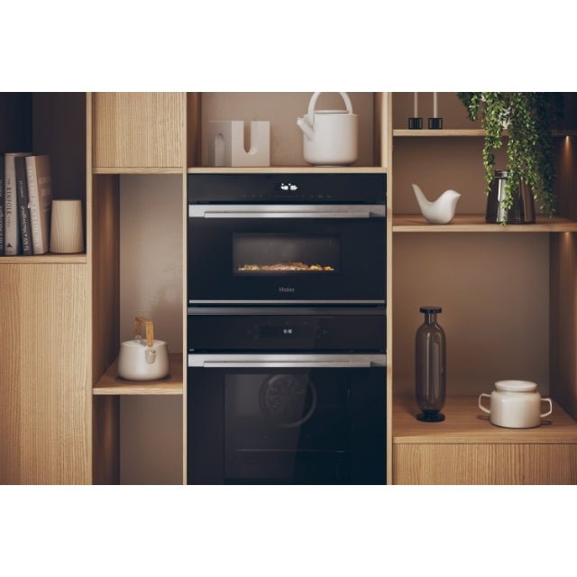 Haier H38DMWID26NX Schwarz, Edelstahl Kombi - Mikrowelle Integriert 34 l 900 W - MEGART
