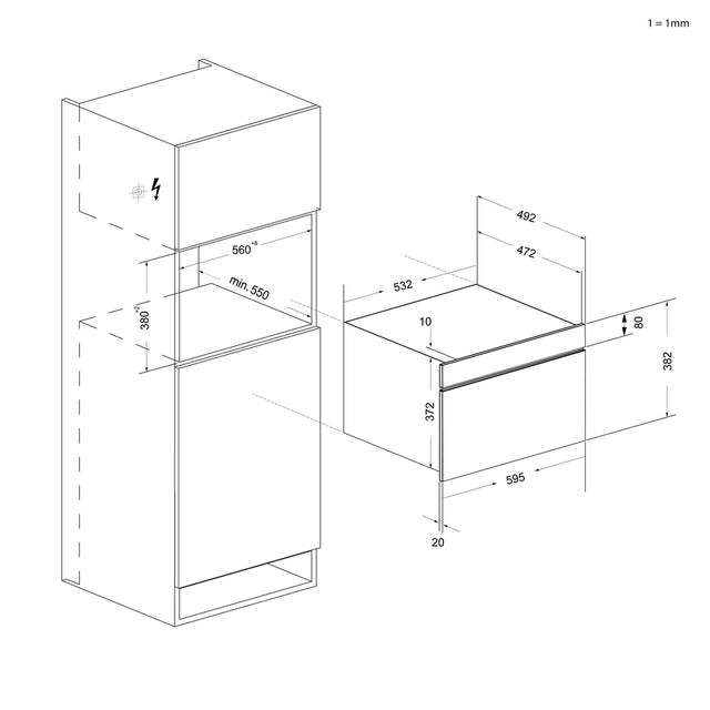 Haier H38DMWID26NX Schwarz, Edelstahl Kombi - Mikrowelle Integriert 34 l 900 W - MEGART