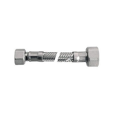 Flexible Verbindungsschlauch Edelstahl - Mod. Lux - Verlängerung 15 cm mit Teflon und Dichtung - MEGART
