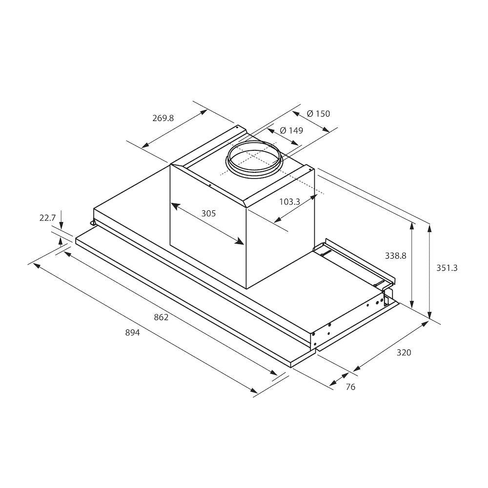 Haier HAPY9ES6XND Wandmontiert Edelstahl 700 m³/h - MEGART