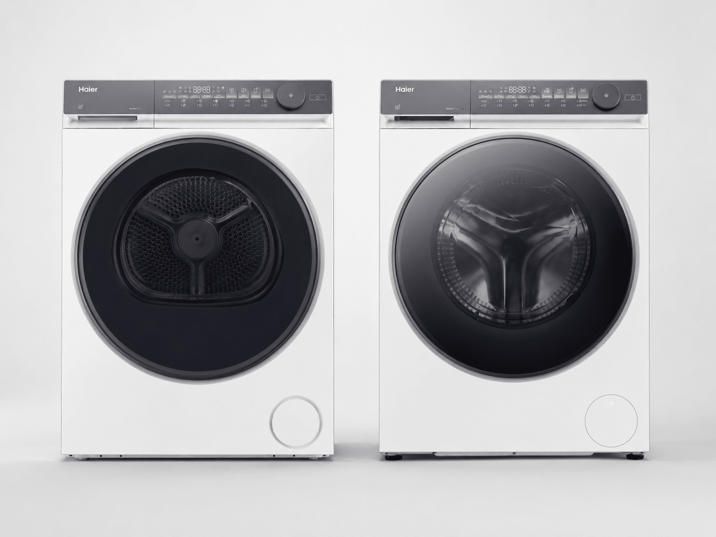Haier Waschturm X Serie 7 – Waschmaschine HW80 (8 kg, A) + Wärmepumpentrockner HD80 (8 kg, C) inkl. Verbindungsrahmen - MEGART