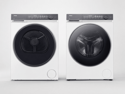 Haier Waschturm X Serie 7 – Waschmaschine HW80 (8 kg, A) + Wärmepumpentrockner HD80 (8 kg, C) inkl. Verbindungsrahmen - MEGART