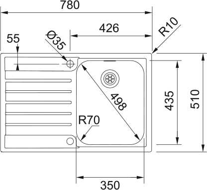 Argos AGX 611 - 78 Edelstahl Gebürstet 101.0694.874 - MEGART