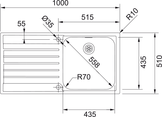 Argos AGX 611 - 100 Edelstahl Gebürstet 101.0671.672 - MEGART