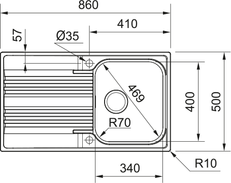 Smart SRX 611 - 86 Edelstahl Gebürstet 101.0383.480 - MEGART