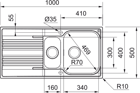 Smart SRX 651 - 100 Edelstahl Gebürstet 101.0383.523 - MEGART