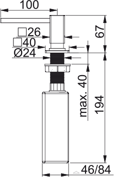 Spülmitteldispenser, Centinox, Edelstahl 119.0176.059 - MEGART