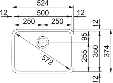 Largo LAX 110 - 50/35 Edelstahl Gebürstet 122.0714.062 - MEGART