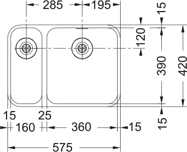 Largo LAX 160 - 36 - 16 Edelstahl Gebürstet 122.0714.080 - MEGART