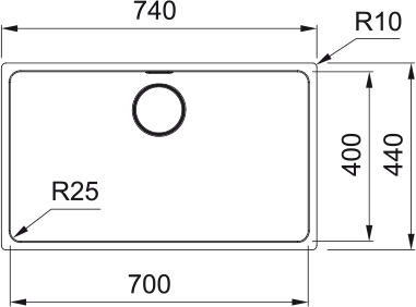 Mythos MYX 110 - 70 Edelstahl Gebürstet 122.0633.071 - MEGART