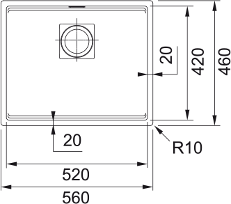 Kubus 2 KNG 110 - 52 Fragranite Black Matt 125.0685.161 - MEGART