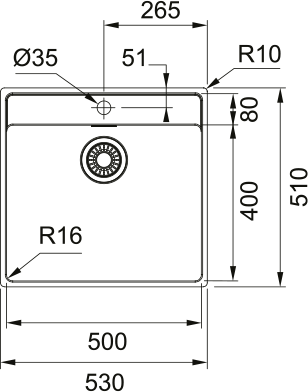 Maris MRX 210 - 50 Edelstahl Gebürstet 127.0531.852 - MEGART