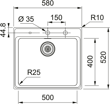 Mythos MYX 210 - 50 Edelstahl Gebürstet 127.0671.547 - MEGART