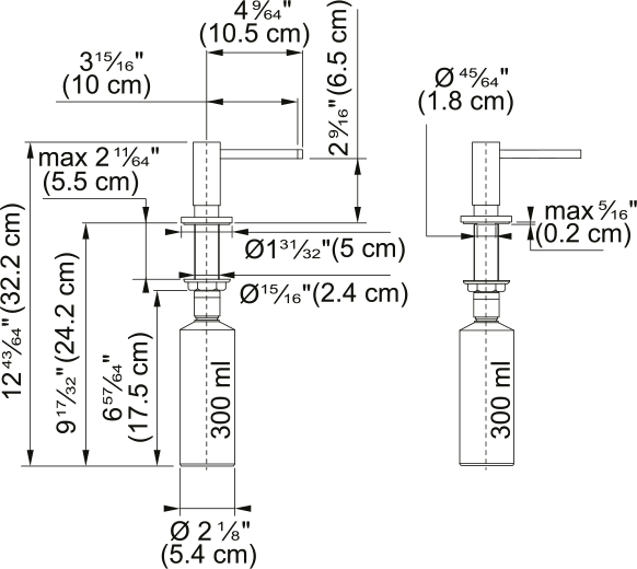 Seifendispenser, ACTIVE, Rosettendurchme 119.0547.906 - MEGART