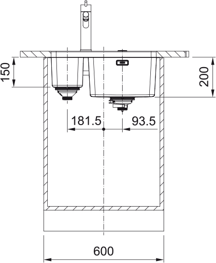 Mythos MYX 160 - 34 - 16 Edelstahl Gebürstet 122.0633.040 - MEGART