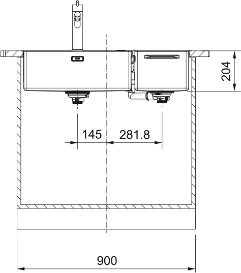 Box Center BWX 220 - 54 - 27 Edelstahl 127.0558.826 - MEGART