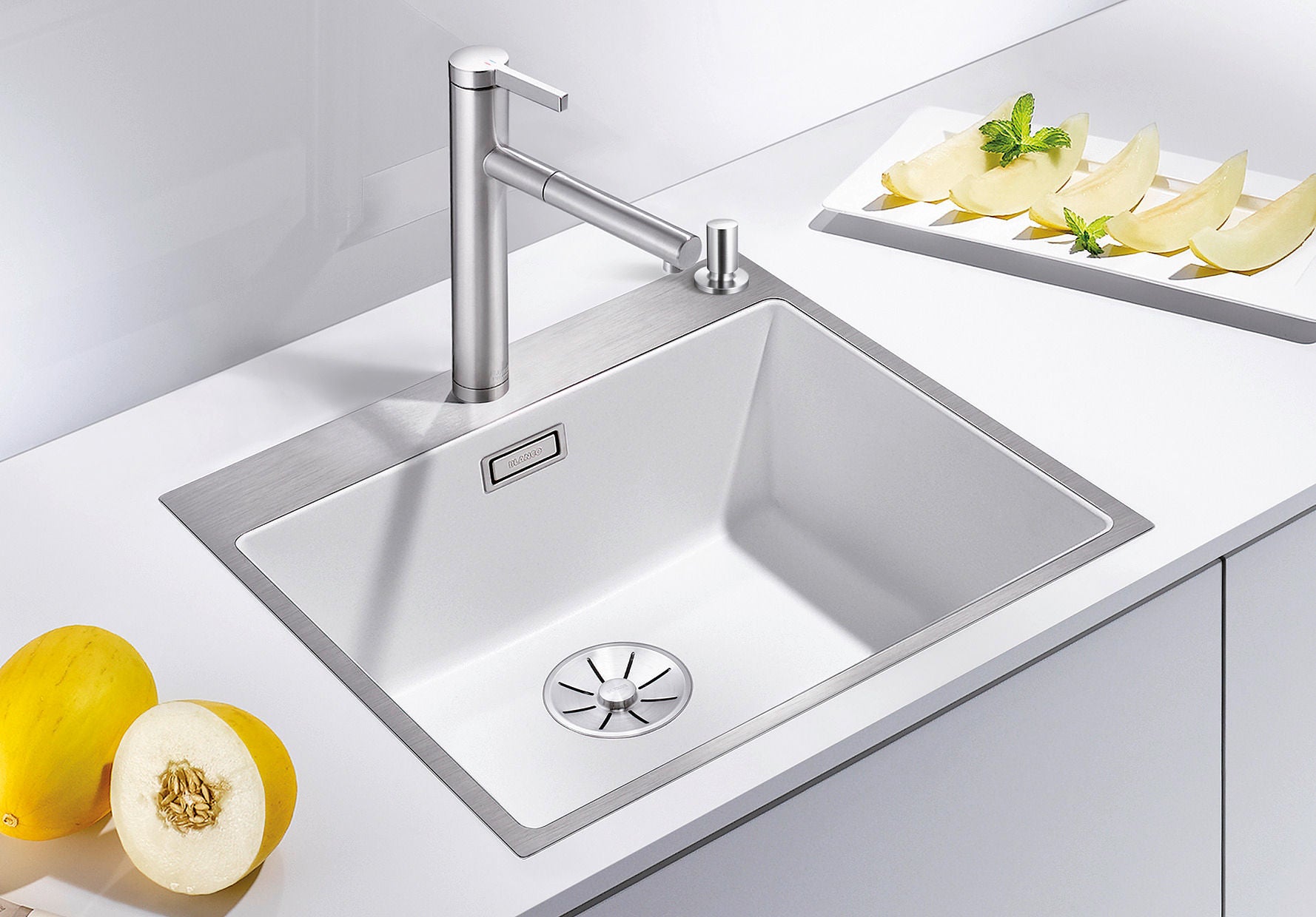 BLANCO SUBLINE 500 - IF/A SteelFrame SILGRANIT weiß - MEGART