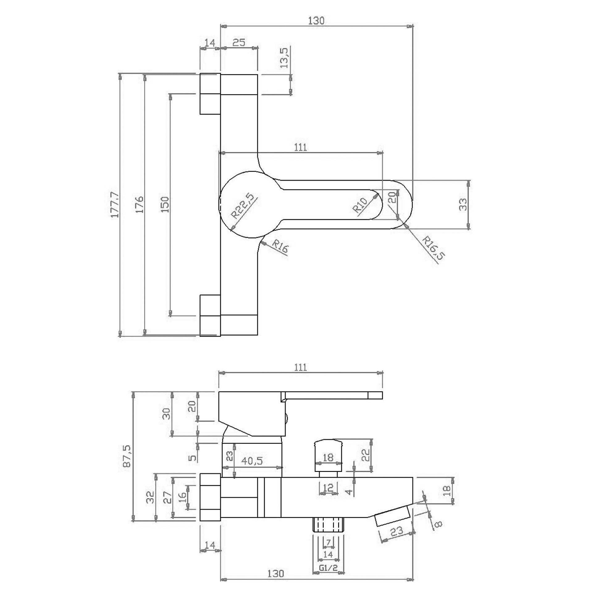 Einhebel - Badewannenmischer der Lole - Serie - MEGART