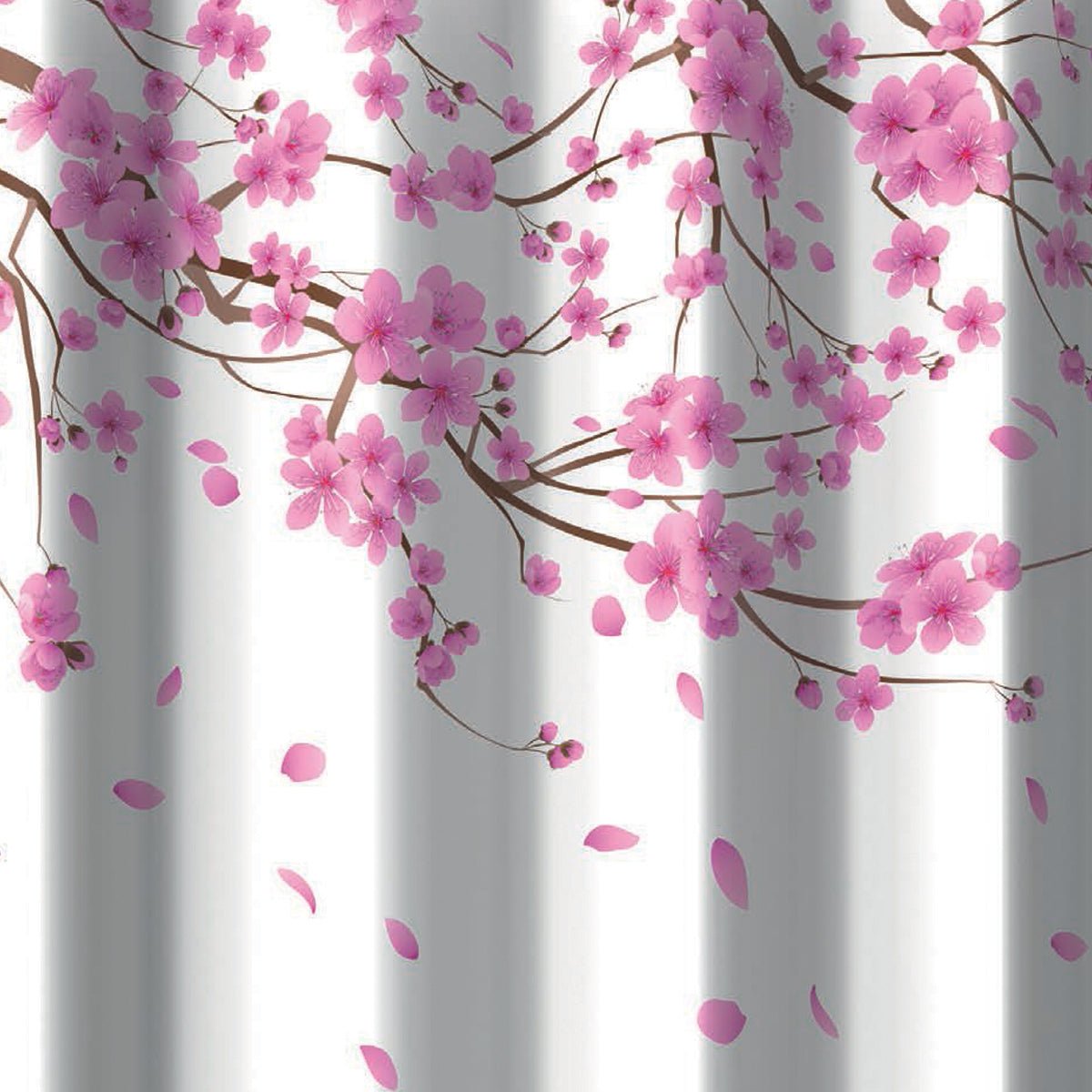 Duschvorhang Zwei Seiten Aus Stoff Cm. 180 X 200 Mod. Sakura Rosa - MEGART