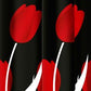 Duschvorhang Zweiseitig Aus Stoff Cm. 180 X 200 Mod. Rote Tulpe - MEGART