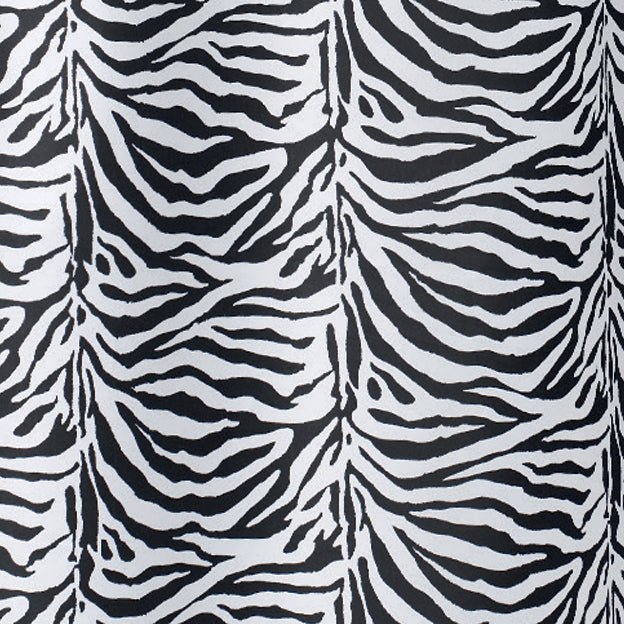 Duschvorhang Zwei Seiten Aus Stoff Cm. 180 X 200 Mod. Zebra Schwarz - MEGART