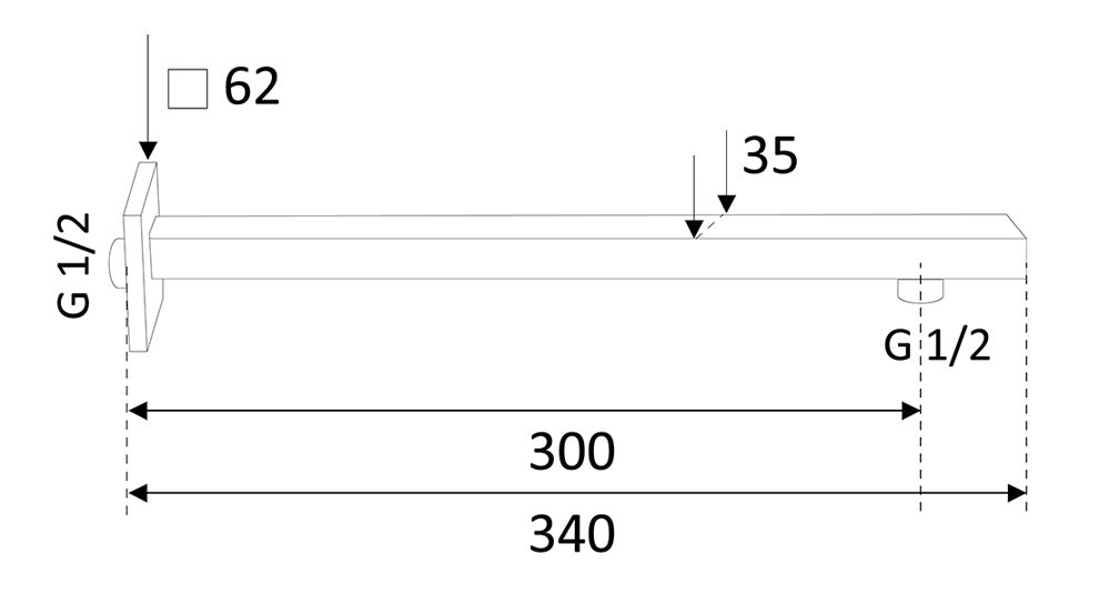 Hoher Duscharm Mit Quadratischem Flachdesign - MEGART