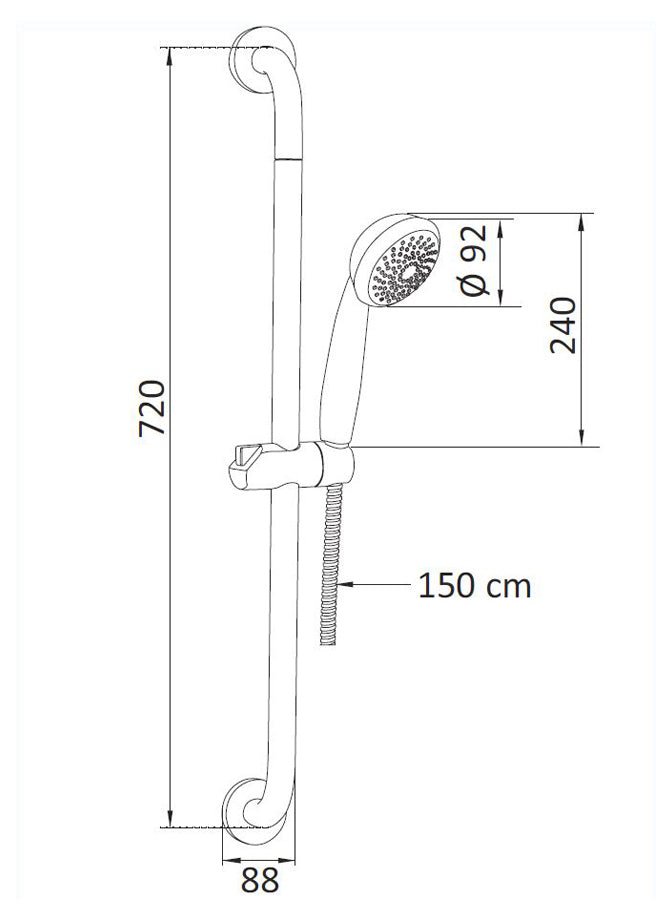 Energy Duschsystem Mit Absturzsicherem Und Flexiblem Stab - MEGART