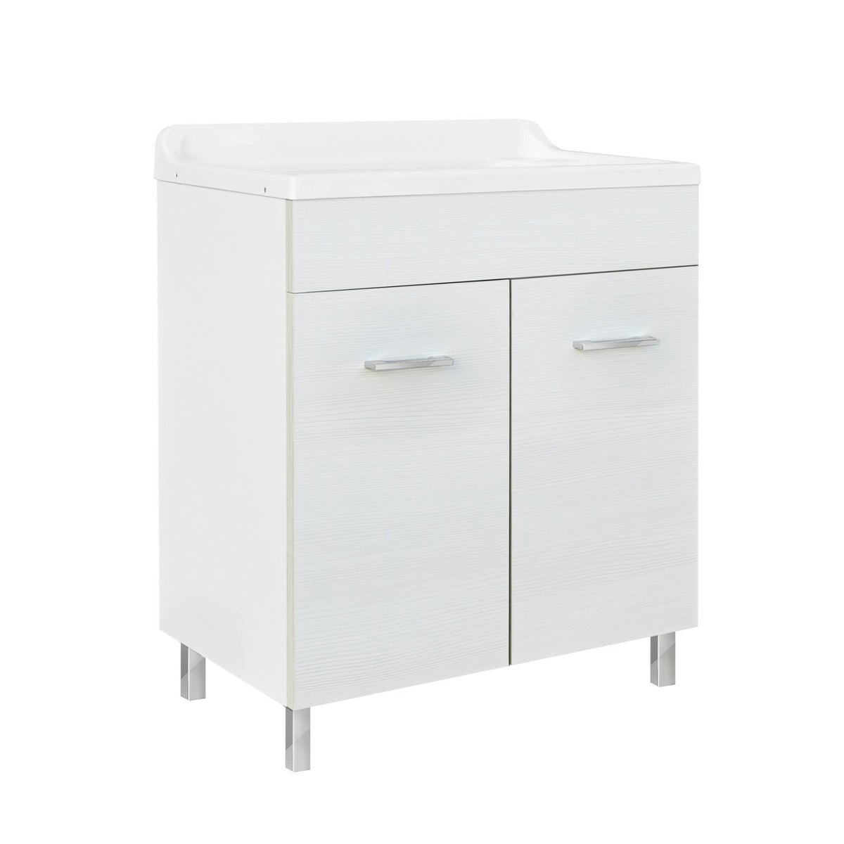 Waschtrog mit Holzschrank und ABS - Wanne mit Presse - MEGART