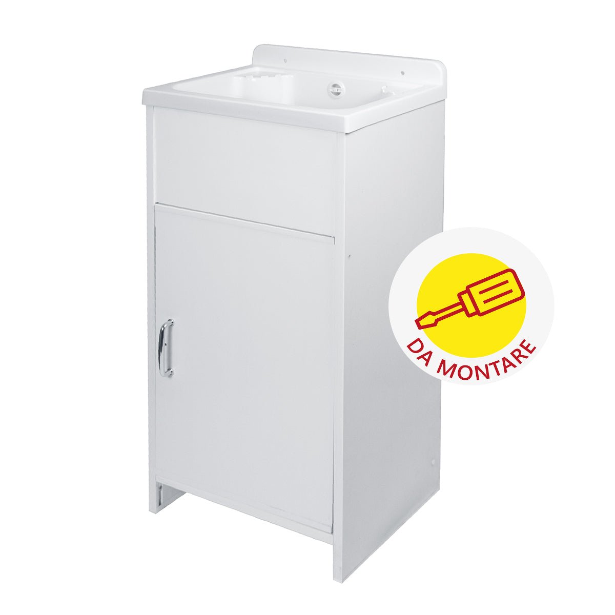 Mobiles MINI - Set Waschtisch aus PVC und Wanne aus Polypropylen (Zu montieren) - MEGART