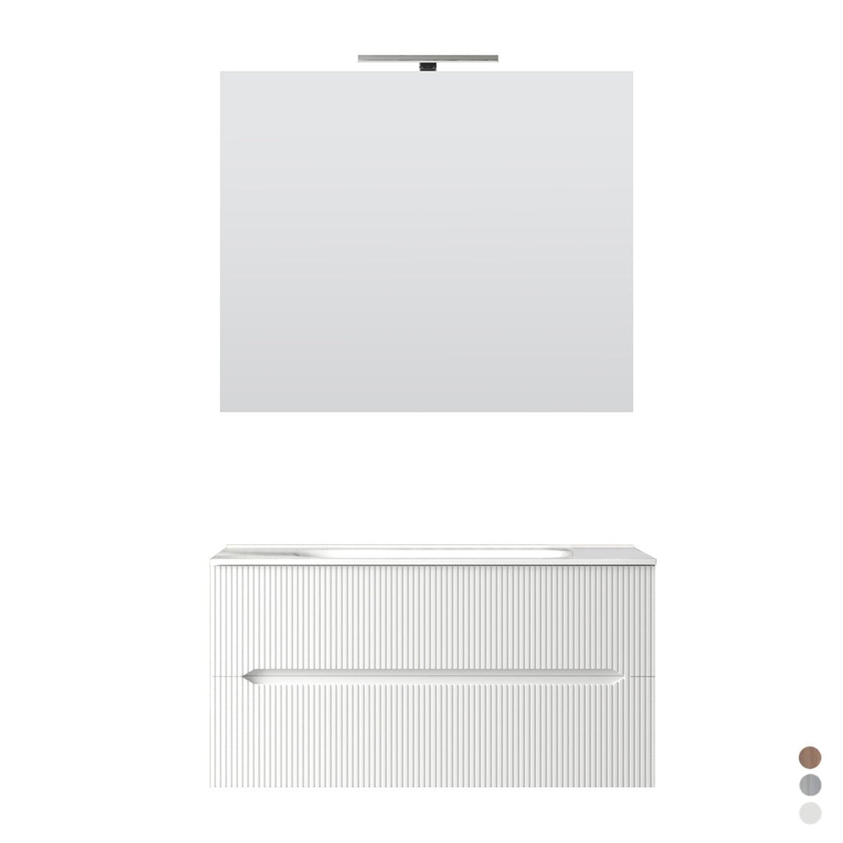 Hängender Badezimmerschrank Stick Line gerippt 90 cm - MEGART