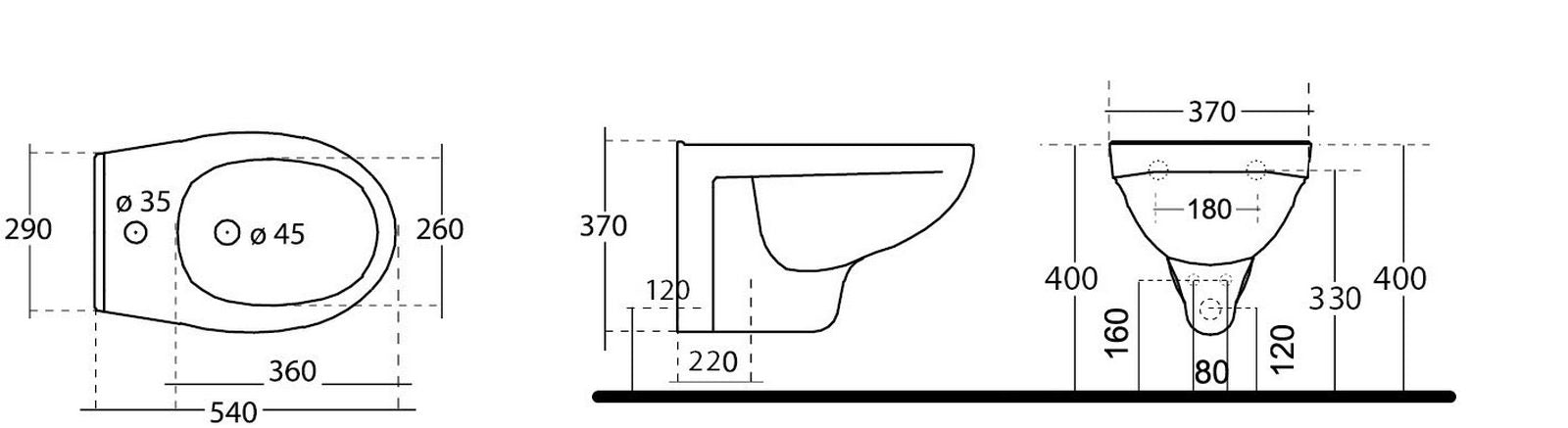 Wandhängendes Bidet Felce - MEGART