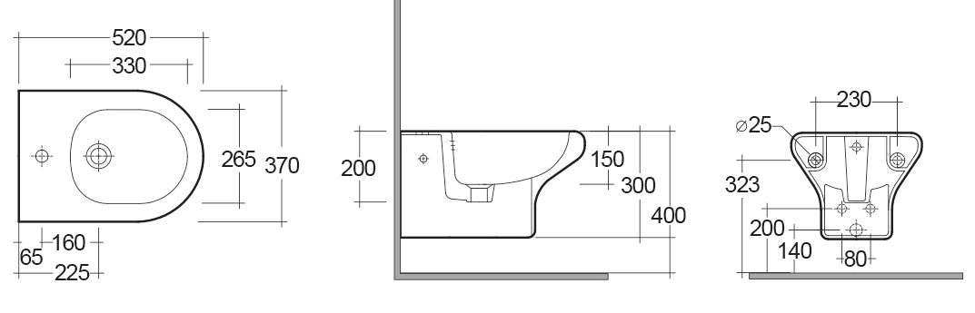 Hänge - Bidet Compact/Ninfea - MEGART