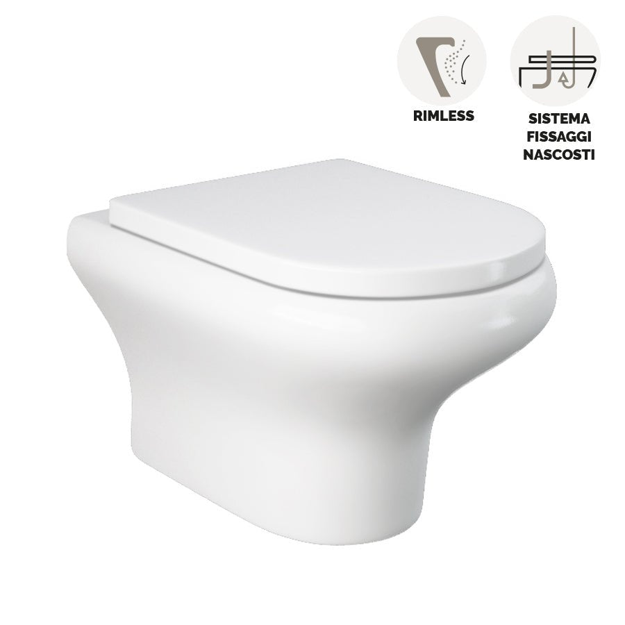 Kompaktes/Ninfea Rimless Hänge - Wc Mit Verdeckter Befestigung - MEGART