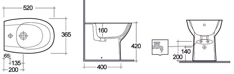 Wandnaher Bidet Morning - MEGART
