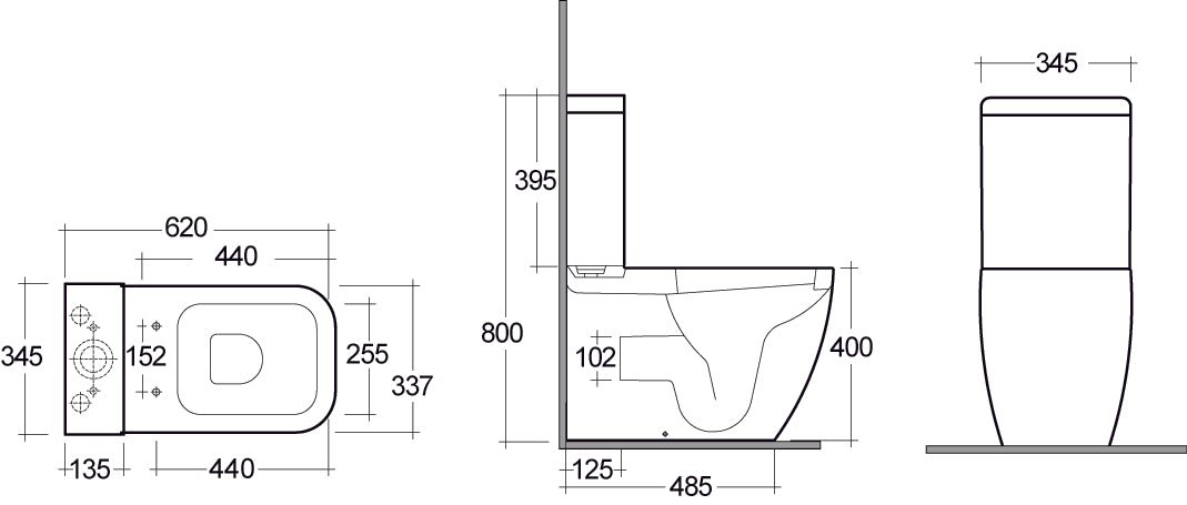 Metropolitan Monoblock - WC zur Unterputzmontage - MEGART