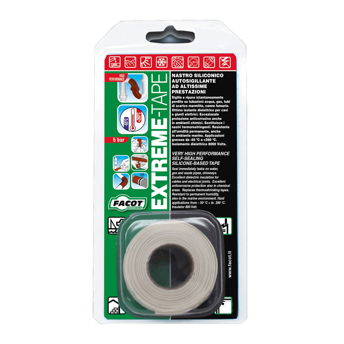Band Siliconico Autovulcanizzante Extreme-tape H 25,4 mm x 3 m FACOT