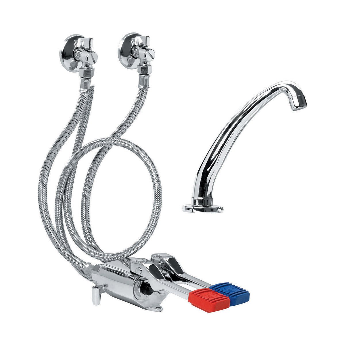 Kit Für Externen 2 - Wege - Pedalwasserhahn Für Bodenmontage - MEGART