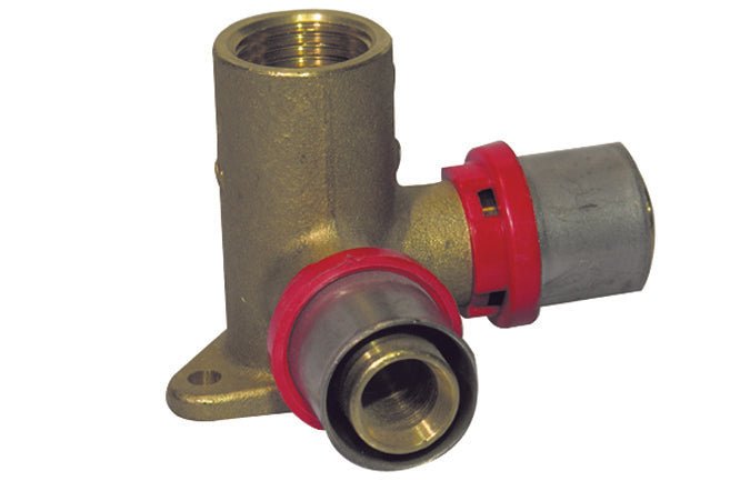 Gebogenes Pressfitting Weiblich Mit Doppeltem Flansch Und Niedrigem Hals Für Mehrschichtrohr - MEGART