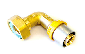 Raccordo Per Multistrato Gas Curvo Con Girello E Guarnizione Piana    