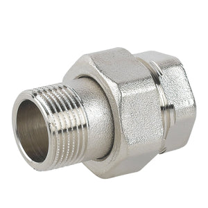 Gerades Anschlussstück 3 Pz Mf Flache Sitz In Vernickeltem Messing Mit Dichtung - MEGART