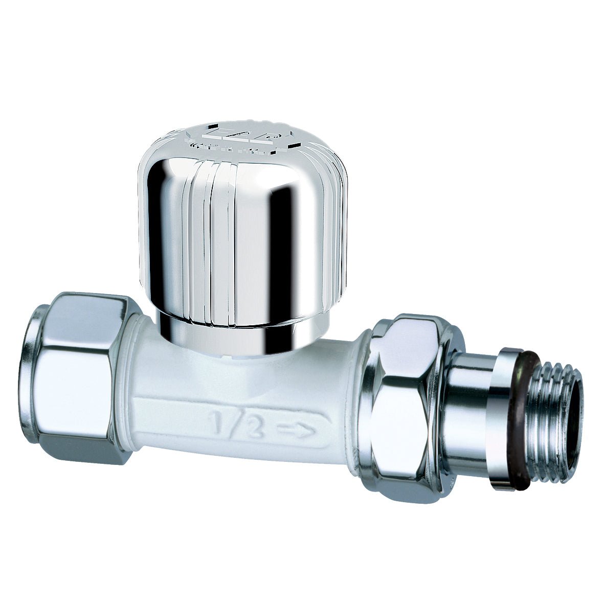 Thermostatisches Rechtsventil Weiss - Chrom - MEGART