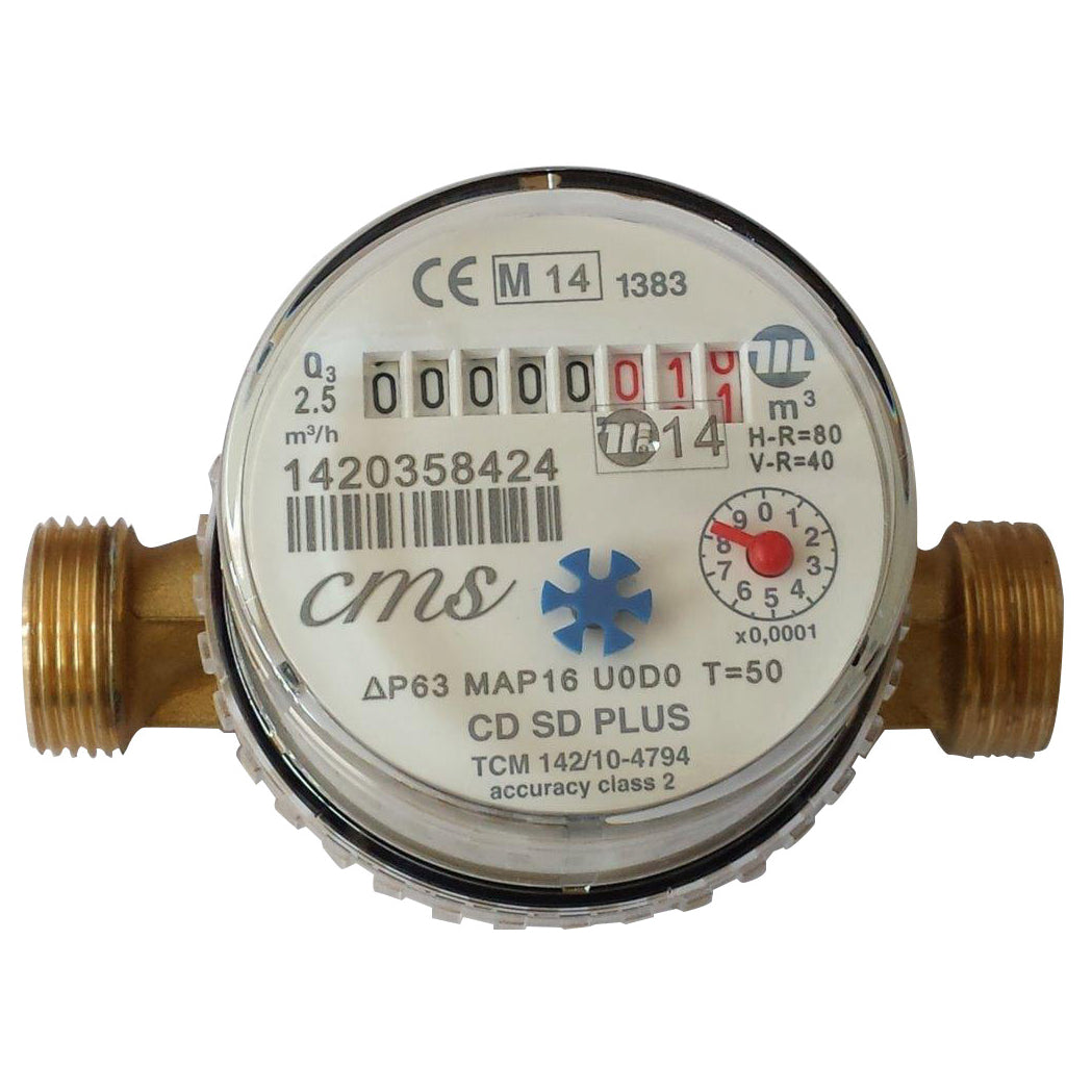 Warmwasserzähler SUPER DRY Trockenläufer CMS 1/2"