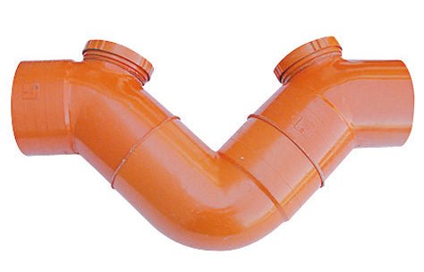 Siphon Horizontal 2 Stopfen IN PVC Orange - MEGART